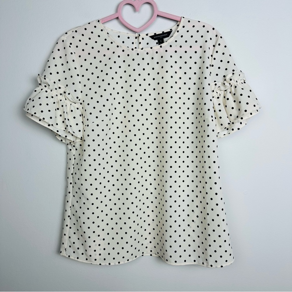 Banana Republic NWT Black and White Polka Dot Blouse Size Small